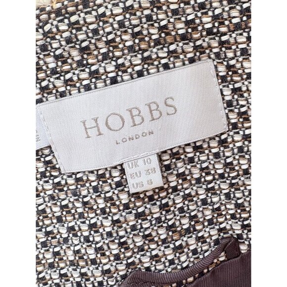 Hobbs London Collarless Jacket Blazer Tan Tweed US6 - Picture 5 of 7